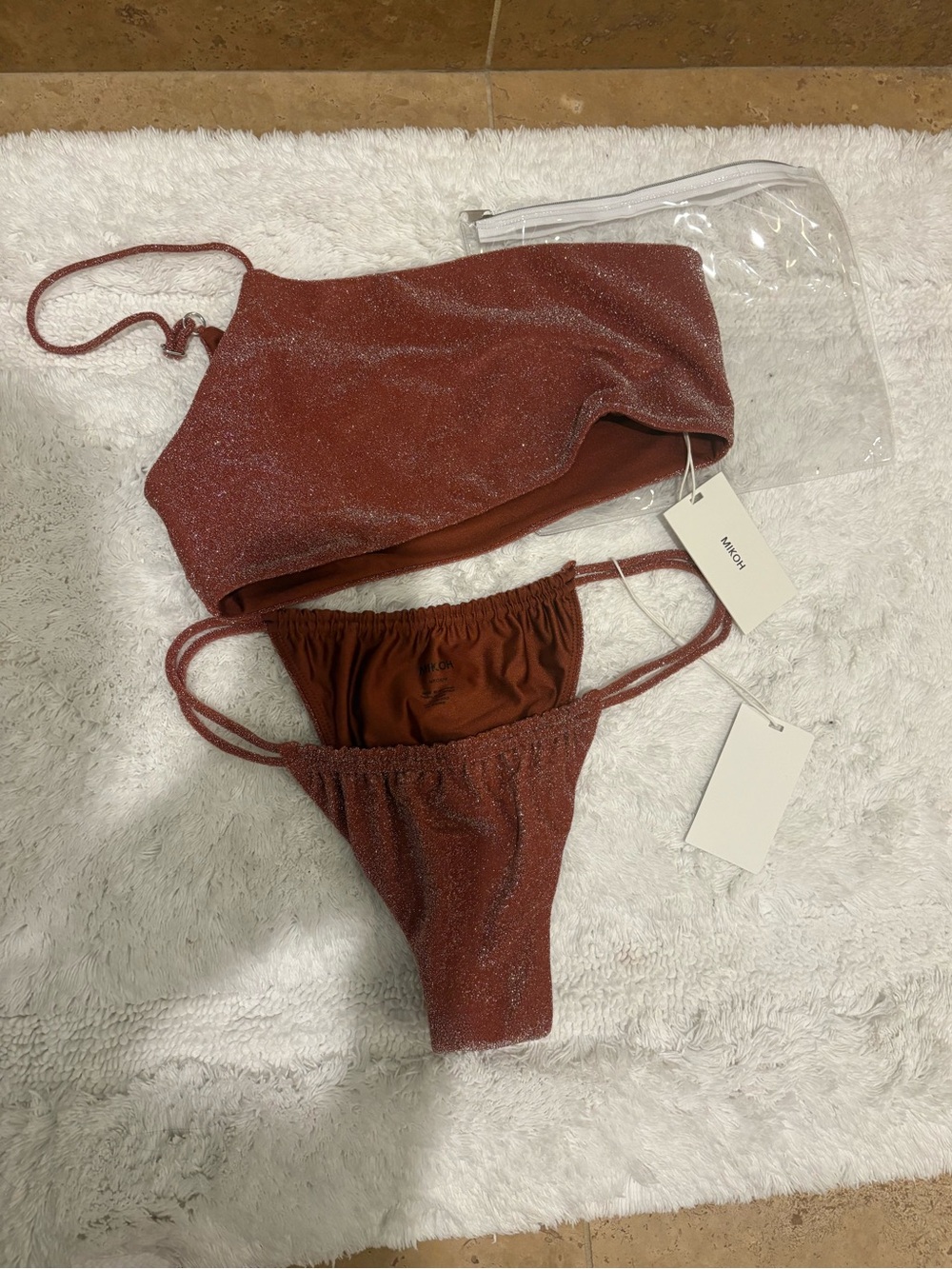 MIKOH Lurex Bikini - small top, medium bottoms - NWT